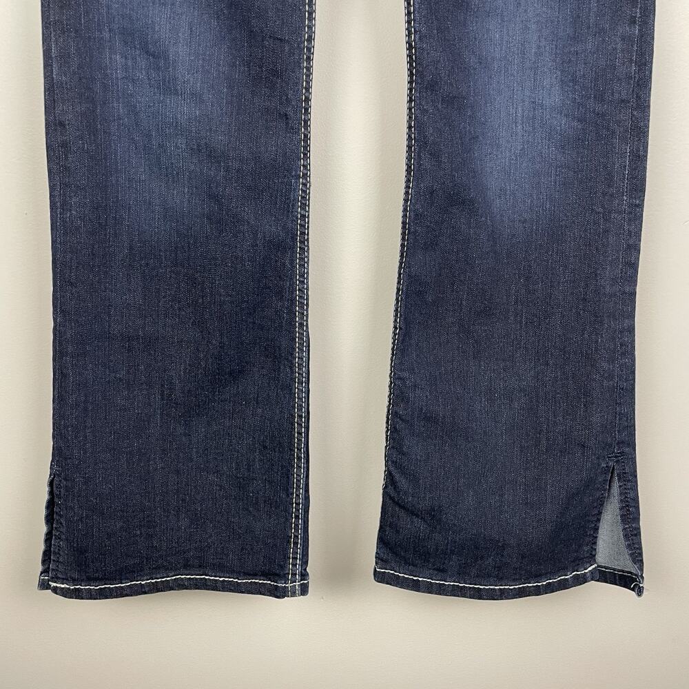 Ariat REAL Perfect Rise Arrow Danna Jeans Womens 29S Dark Wash Split Hem Cowgirl - Picture 5 of 16